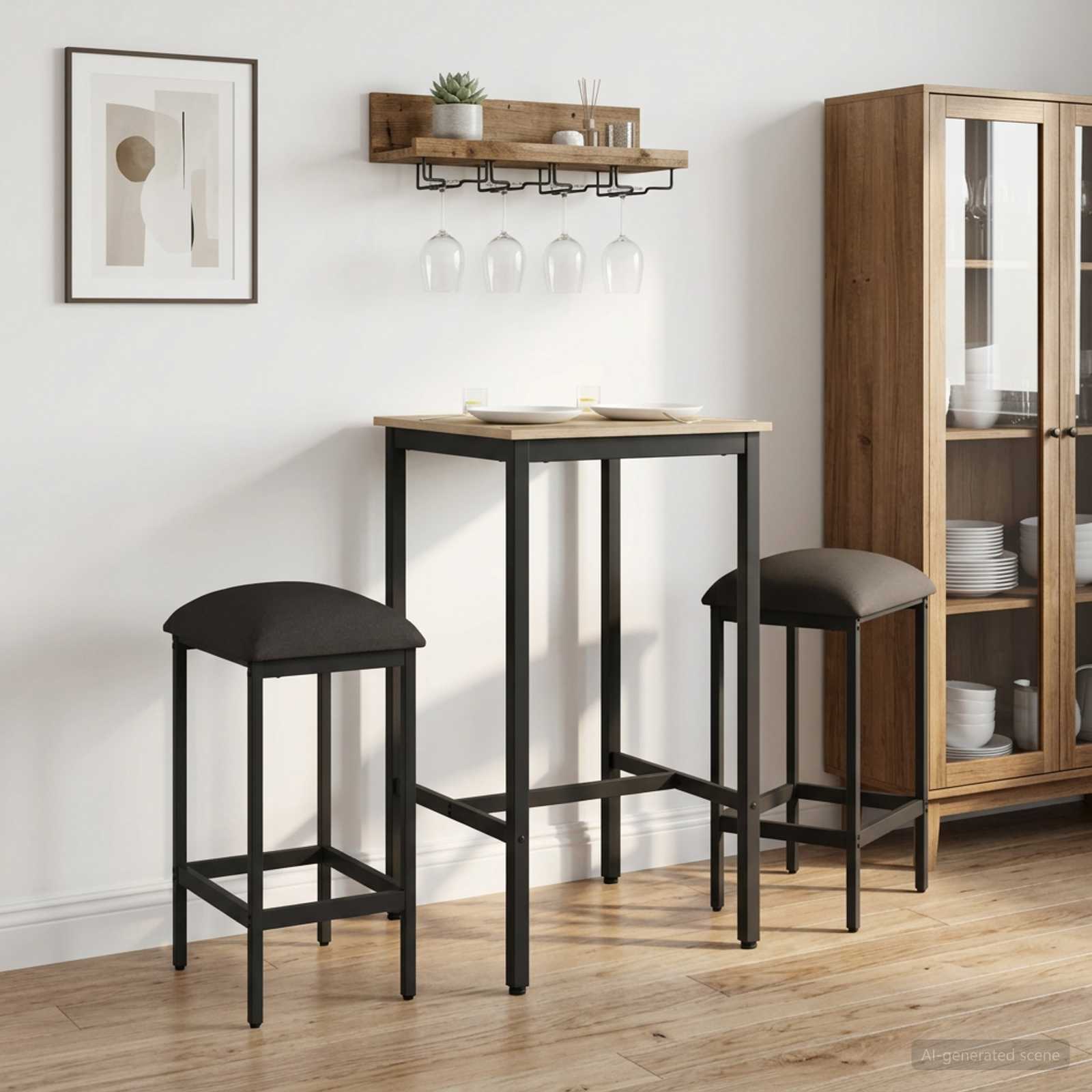 Μπαρ σκαμπό 2 τμχ. Σκούρο Γκρι 40 x 32 x 64 εκ - Pakobazaar