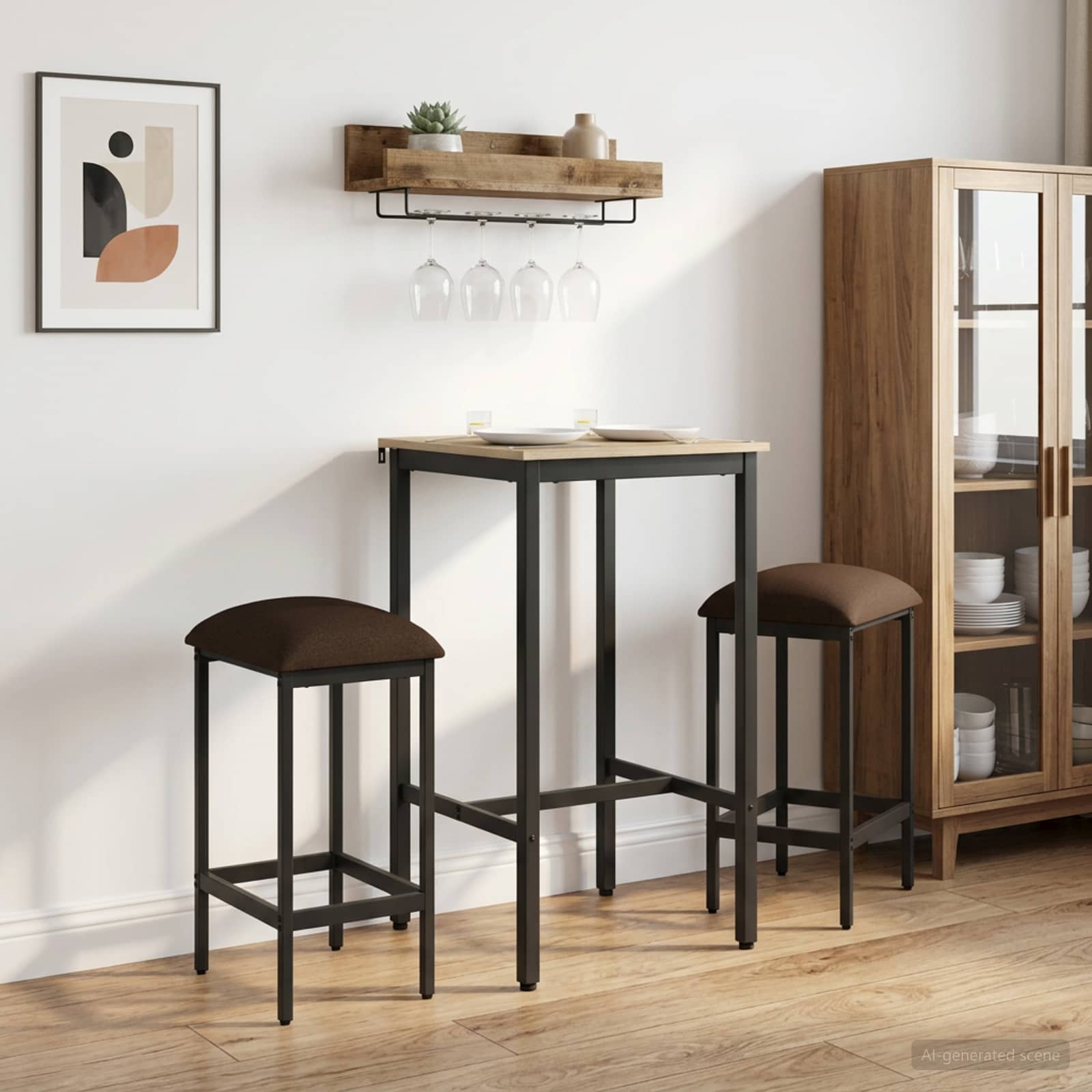 Μπαρ σκαμπό 2 τμχ. Taupe 40 x 32 x 64 εκ Επεξεργασμένο Ξύλο - Pakobazaar