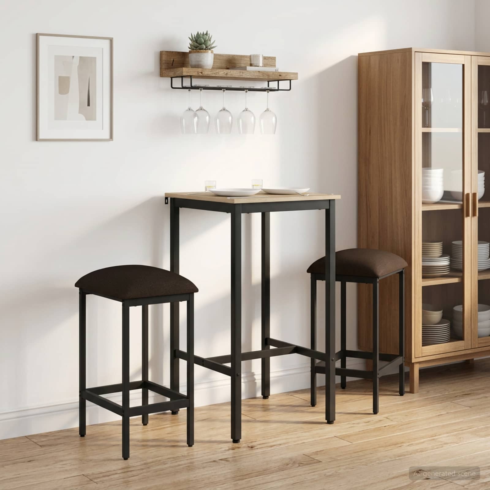 Μπαρ σκαμπό 2 τμχ. Taupe 40 x 32 x 74 εκ Επεξεργασμένο Ξύλο