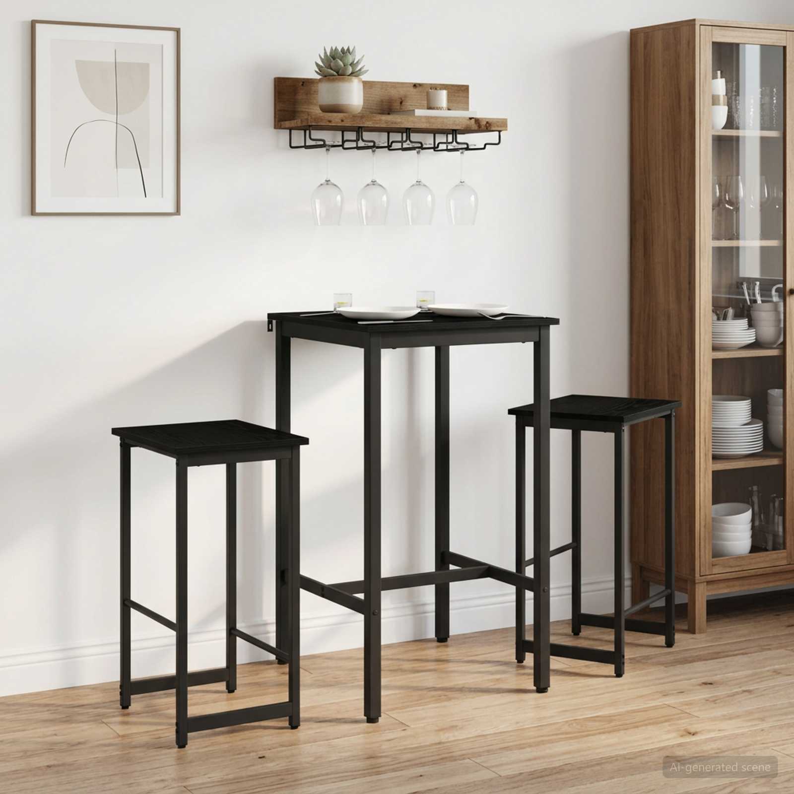 Μπαρ σκαμπό 2 τμχ. Μαύρη Δρυς 40 x 32 x 64 εκ - Pakobazaar