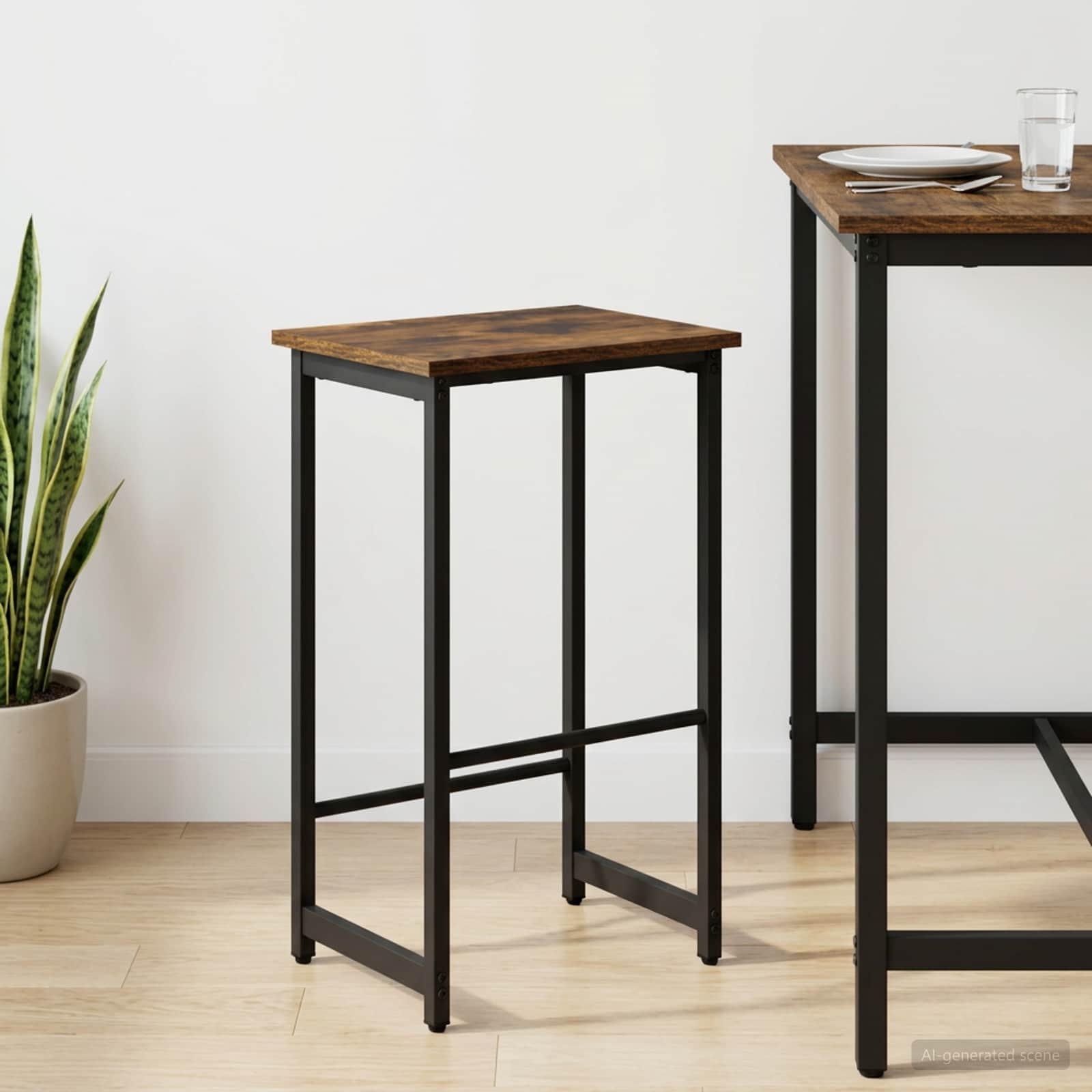 Μπαρ σκαμπό Καπνισμένο Ξύλο Δρυός 40 x 32 x 74 εκ - Pakobazaar