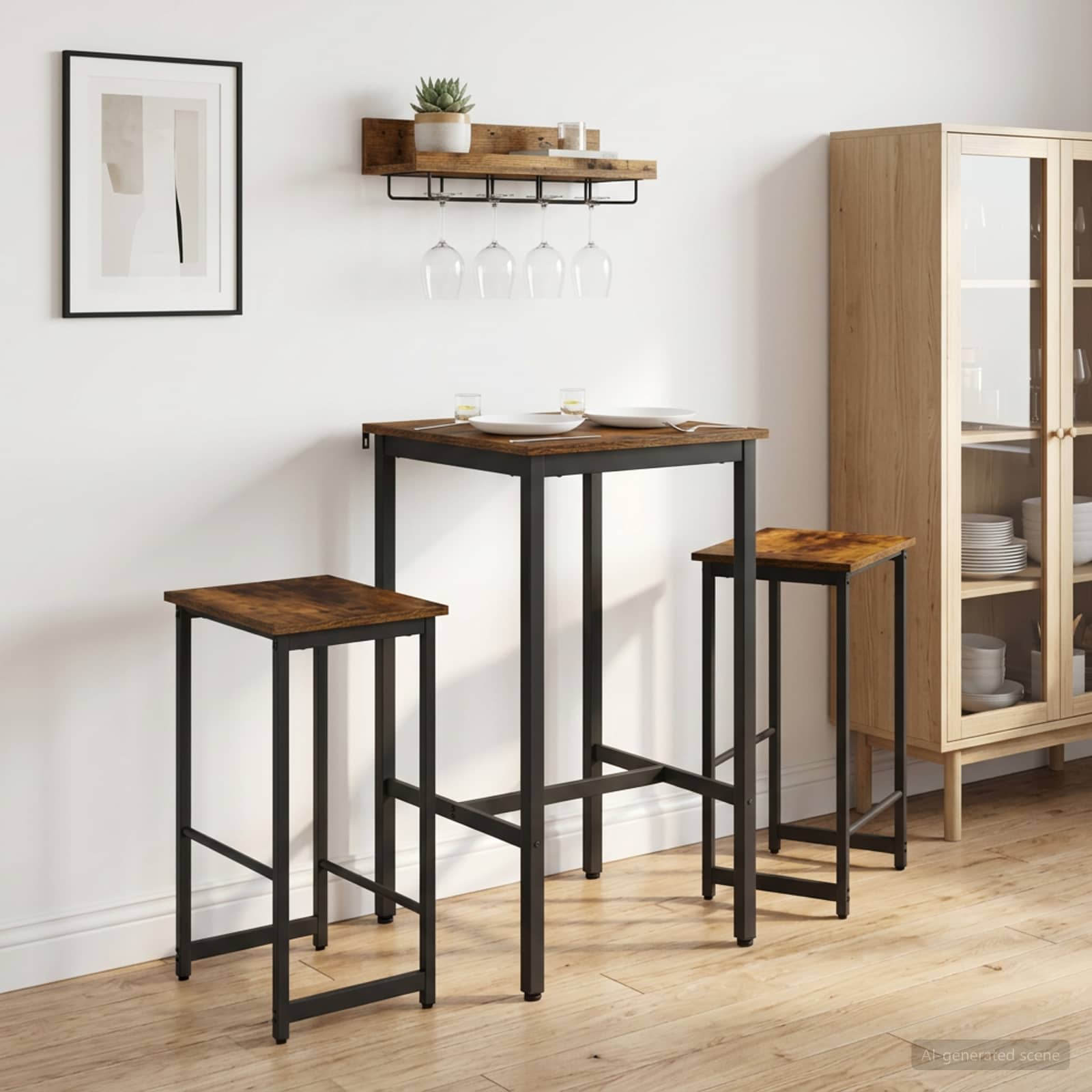 Μπαρ σκαμπό 2 τμχ. Καπνισμένο Ξύλο Δρυός 40 x 32 x 74 εκ