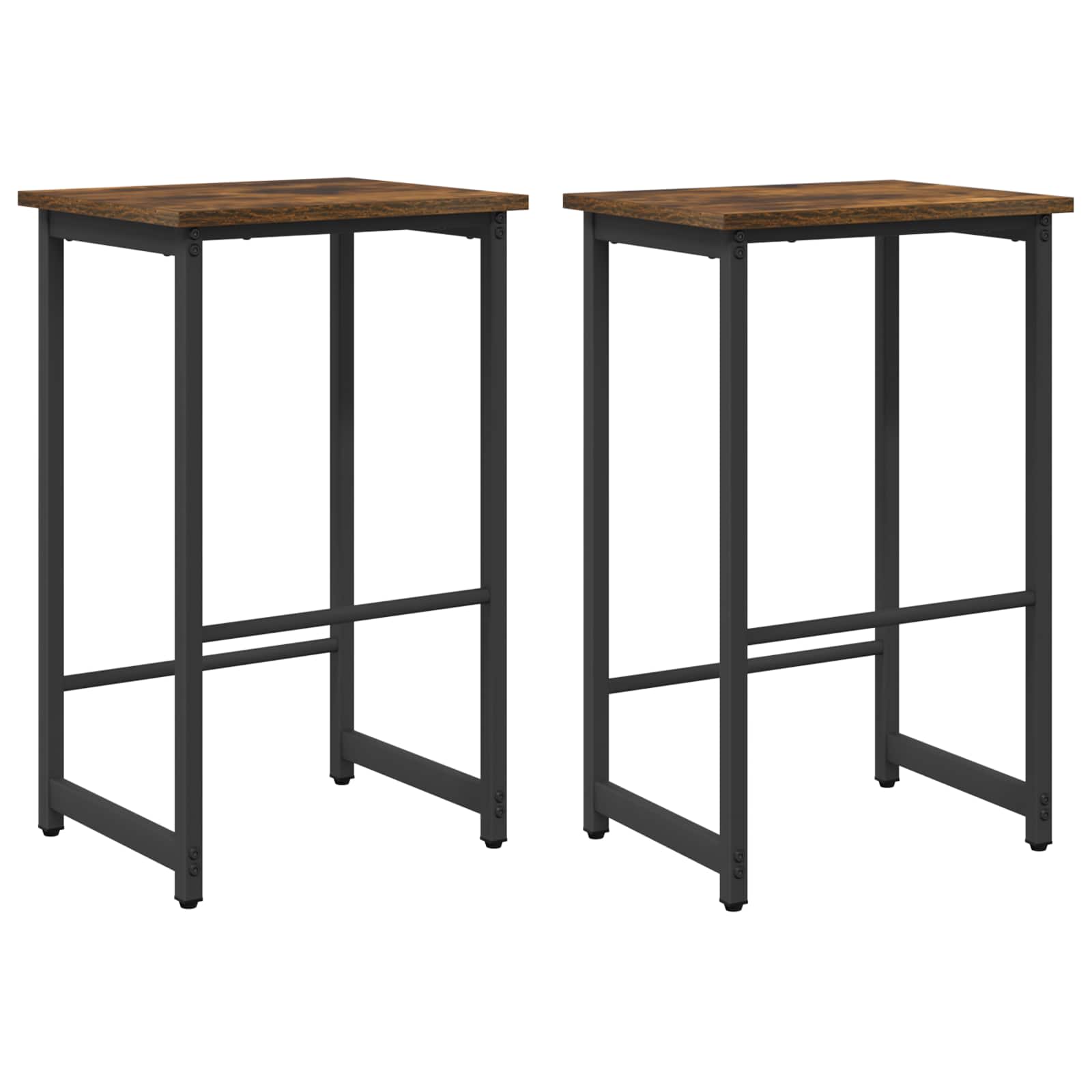 Μπαρ σκαμπό 2 τμχ. Καπνισμένο Ξύλο Δρυός 40 x 32 x 74 εκ