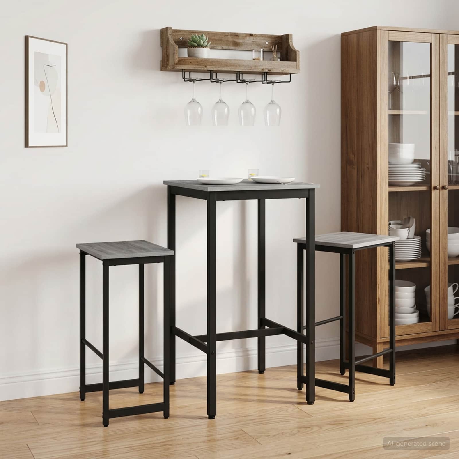 Μπαρ σκαμπό 2 τμχ. Γκρι Sonoma 40 x 32 x 74 εκ - Pakobazaar