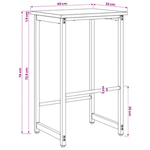 Μπαρ σκαμπό 2 τμχ. Γκρι Sonoma 40 x 32 x 74 εκ - Pakobazaar