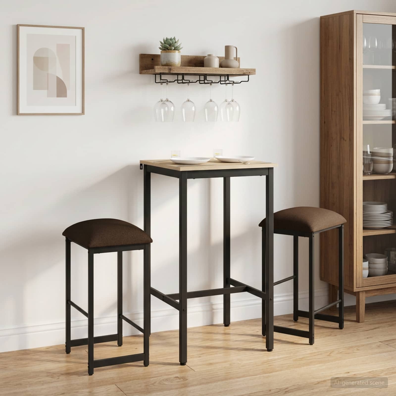 Μπαρ σκαμπό 2 τμχ. Taupe 40 x 32 x 64 εκ Επεξεργασμένο Ξύλο