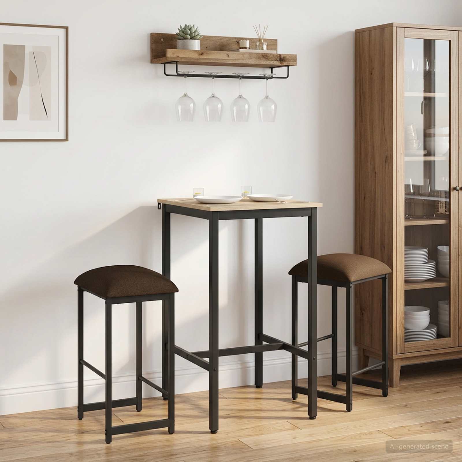 Μπαρ σκαμπό 2 τμχ. Taupe 40 x 32 x 74 εκ Επεξεργασμένο Ξύλο - Pakobazaar