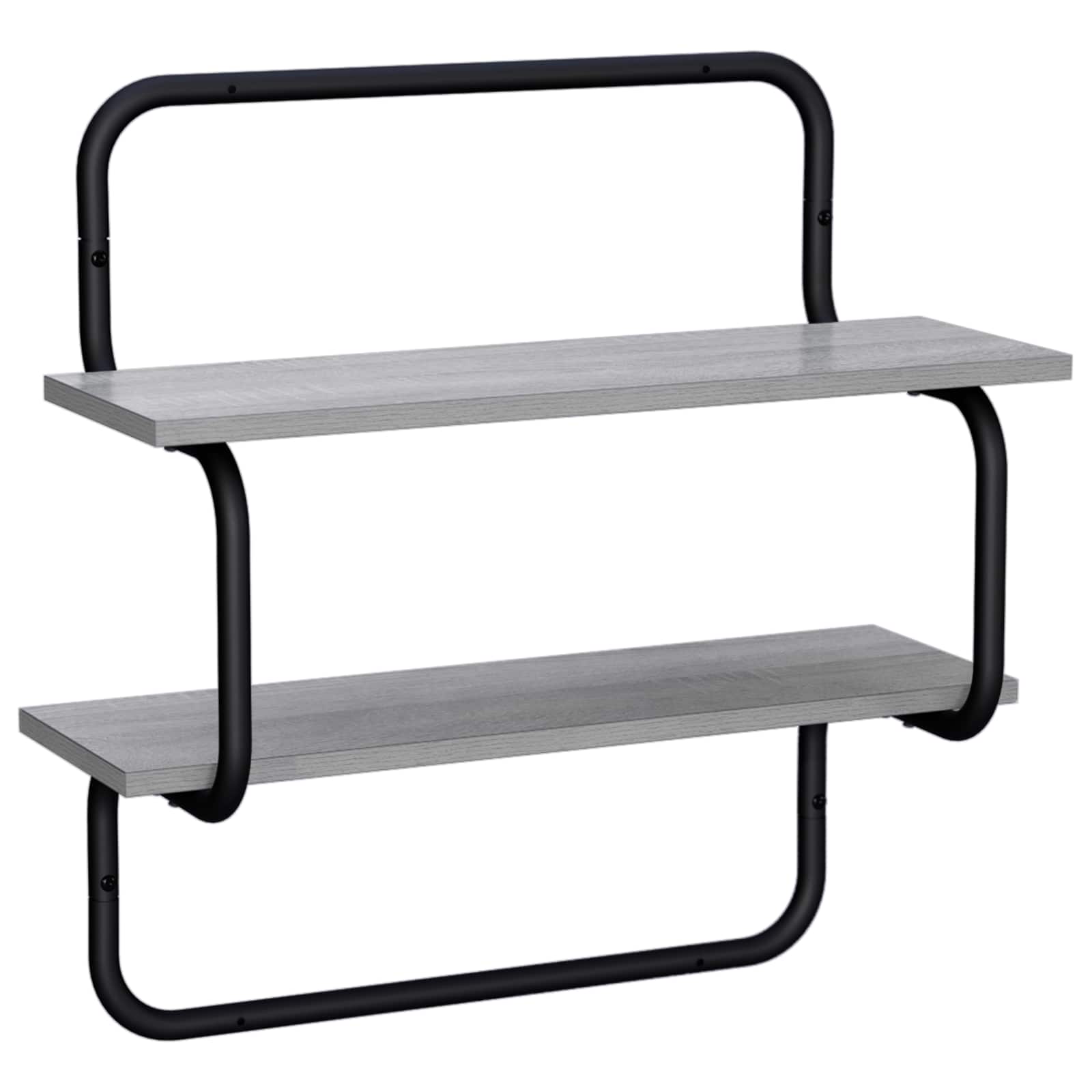 Ράφι τοίχου 2 επιπέδων Γκρι Sonoma 80 x 24,5 x 61 εκ - Pakobazaar