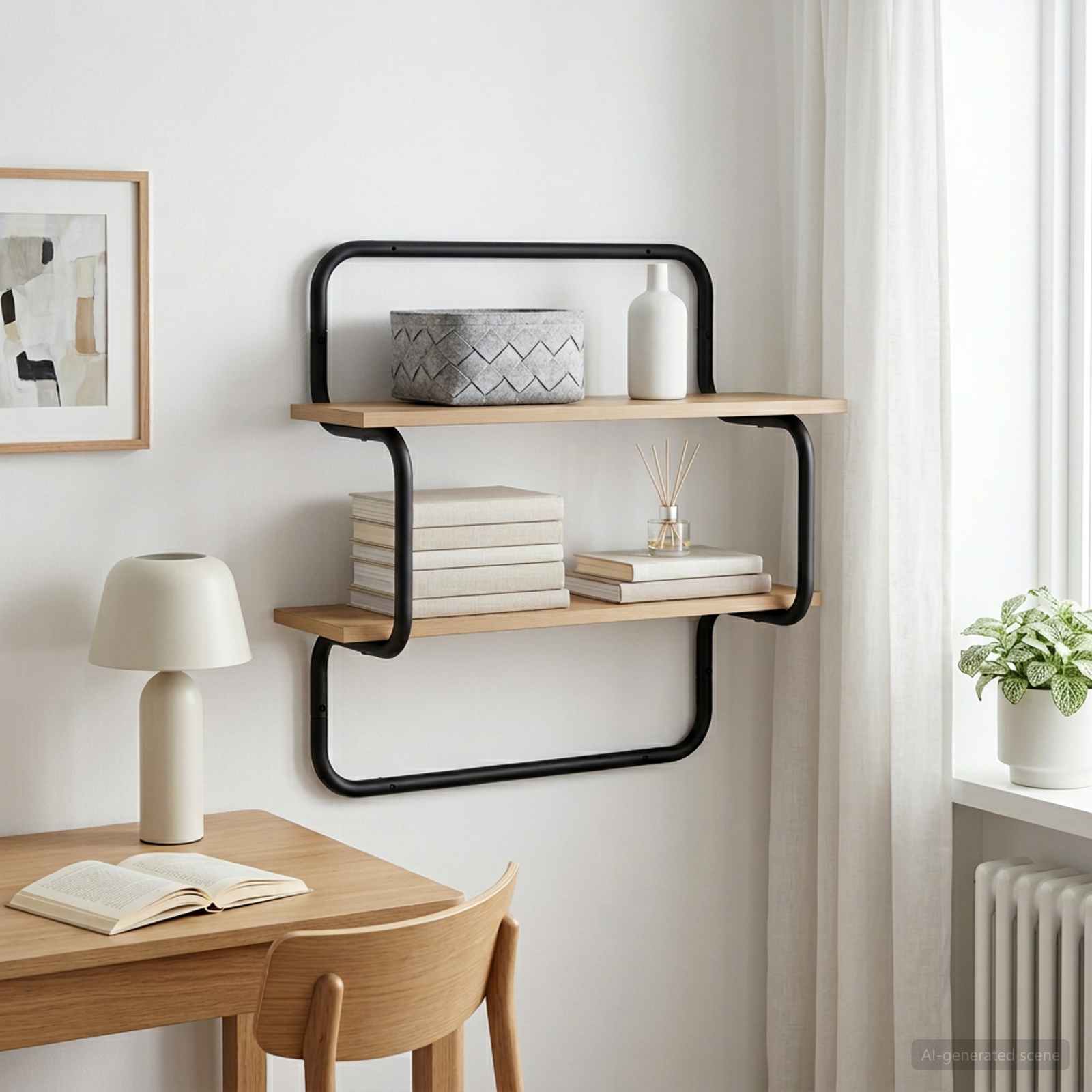 Ράφι τοίχου 2 επιπέδων Artisan Δρυς 40 x 24,5 x 61 εκ - Pakobazaar