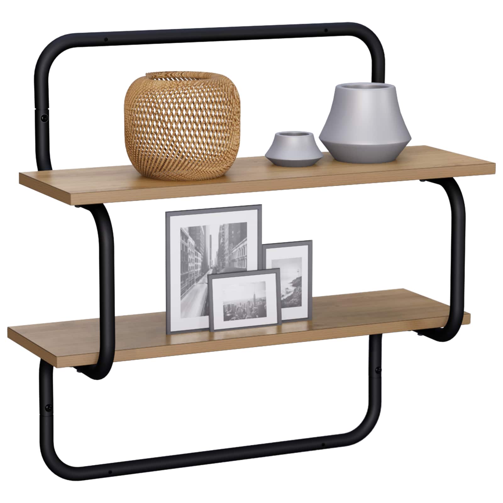 Ράφι τοίχου 2 επιπέδων Artisan Δρυς 40 x 24,5 x 61 εκ - Pakobazaar