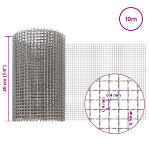 Πλέγμα Οθόνης 20 x 1000 εκ. 3 Mesh Ανοξείδωτο Ατσάλι 201 Ασημί - Pakobazaar