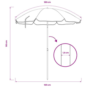 Ομπρέλα Κήπου 160 cm 170T πολυεστέρας Πορτοκαλί - Pakobazaar