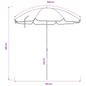 Ομπρέλα Κήπου 240 cm 170T πολυεστέρας Πορτοκαλί - Pakobazaar