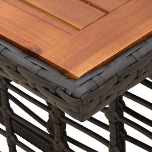 Τραπέζι Κήπου Μαύρο και φυσικό 100 x 55 x 37 cm - Pakobazaar