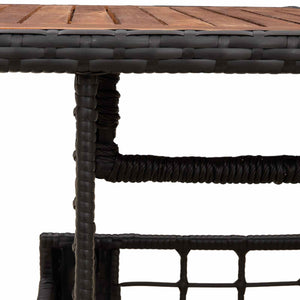 Τραπέζι Κήπου Μαύρο και φυσικό 100 x 55 x 37 cm - Pakobazaar