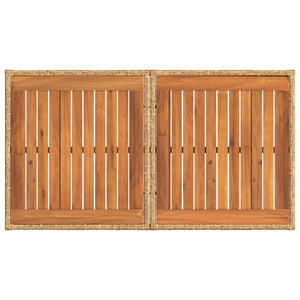 Τραπέζι Κήπου Φυσικό 100 x 55 x 37 cm PE Rattan και Γυαλί - Pakobazaar