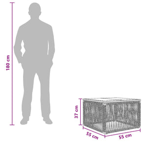 Τραπέζι Κήπου Μπεζ και Μαύρο 55 x 55 x 37 εκ - Pakobazaar