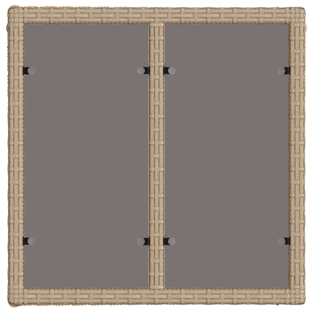 Τραπέζι Κήπου Μπεζ και Μαύρο 55 x 55 x 37 εκ - Pakobazaar