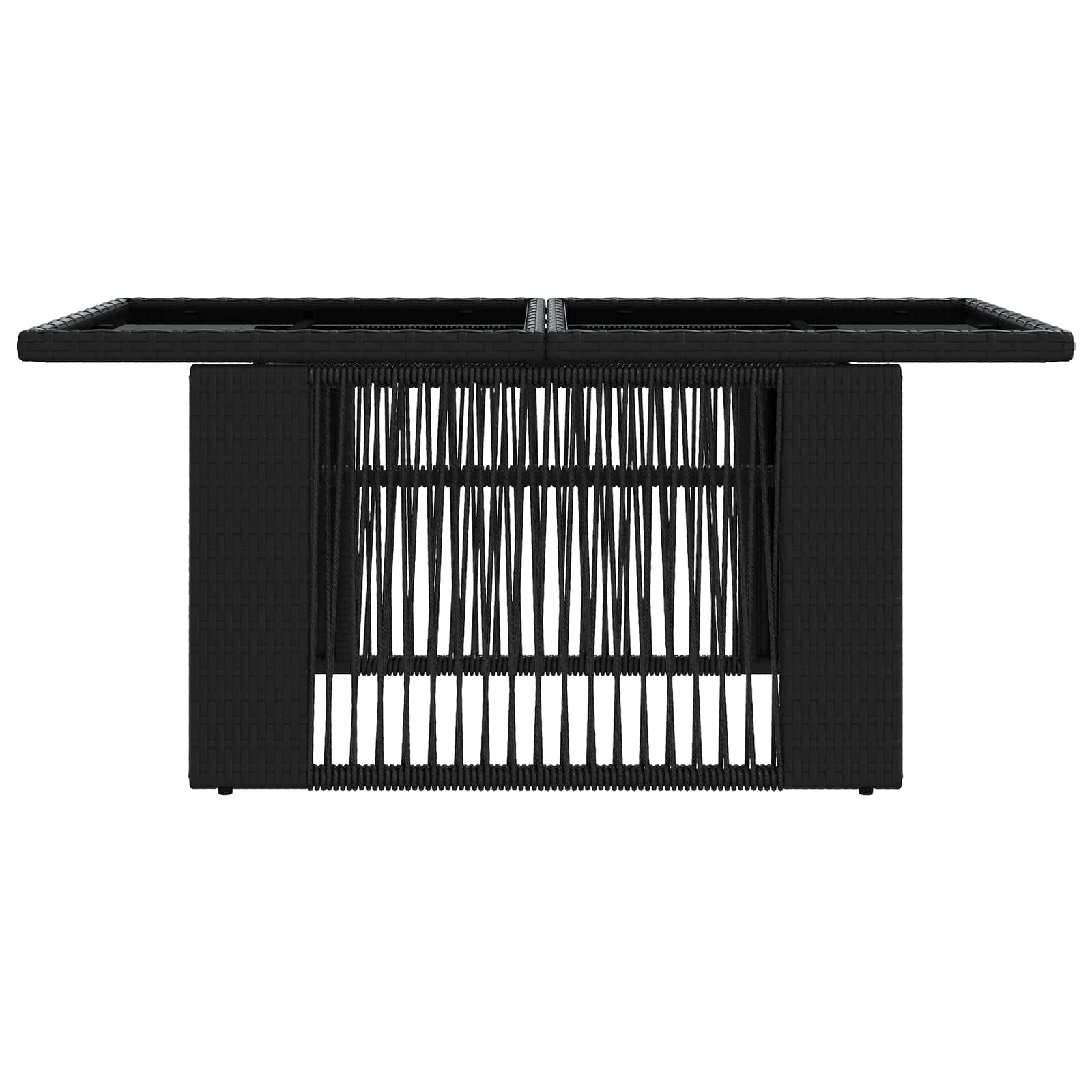 Τραπέζι Κήπου Μαύρο 100 x 55 x 37 cm PE Rattan και Γυαλί - Pakobazaar