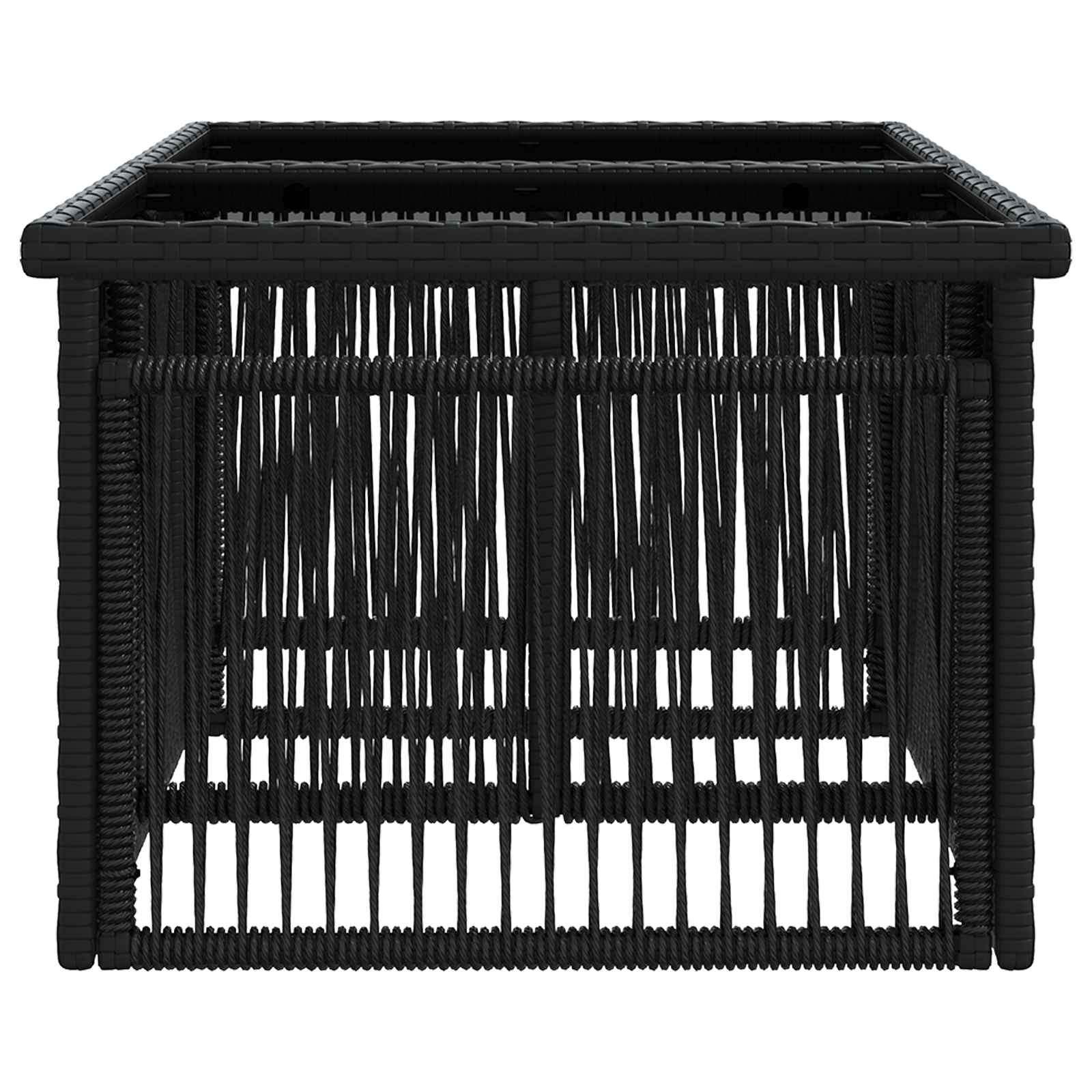 Τραπέζι Κήπου Μαύρο 100 x 55 x 37 cm PE Rattan και Γυαλί - Pakobazaar