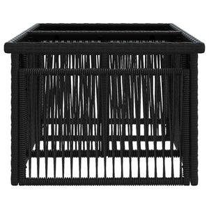 Τραπέζι Κήπου Μαύρο 100 x 55 x 37 cm PE Rattan και Γυαλί - Pakobazaar