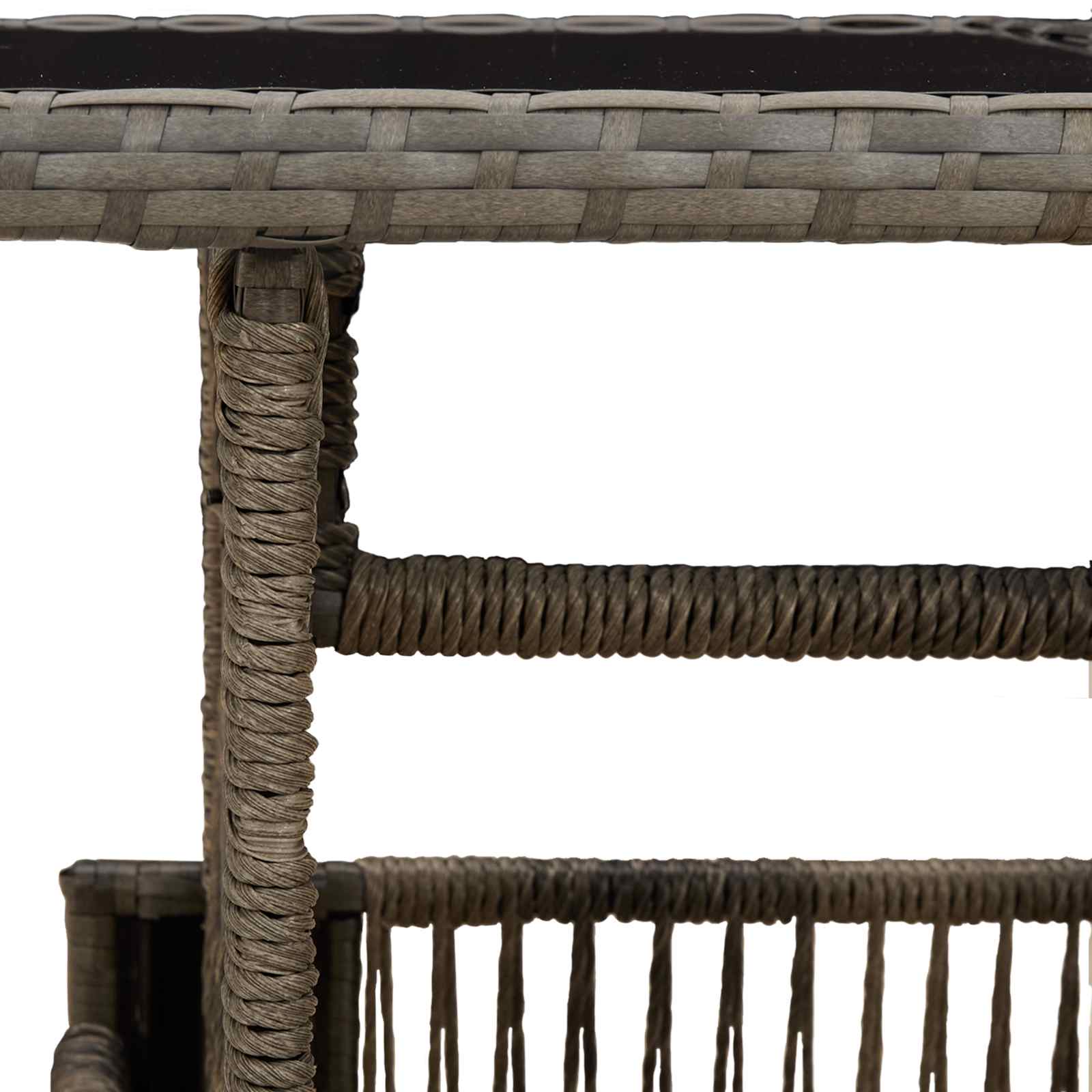 Τραπέζι Κήπου Γκρι 100 x 55 x 37 cm PE Rattan και Γυαλί - Pakobazaar