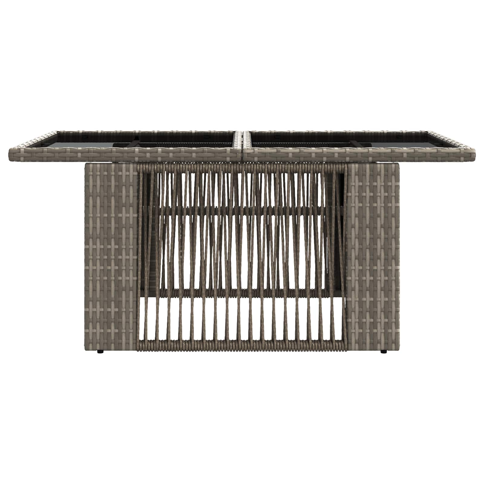Τραπέζι Κήπου Γκρι 100 x 55 x 37 cm PE Rattan και Γυαλί - Pakobazaar