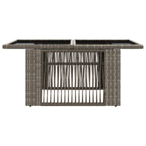 Τραπέζι Κήπου Γκρι 100 x 55 x 37 cm PE Rattan και Γυαλί - Pakobazaar
