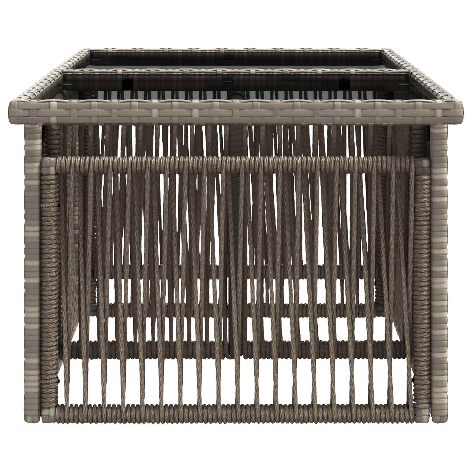 Τραπέζι Κήπου Γκρι 100 x 55 x 37 cm PE Rattan και Γυαλί - Pakobazaar