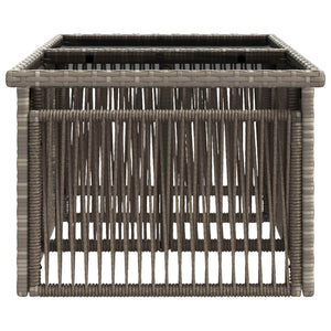 Τραπέζι Κήπου Γκρι 100 x 55 x 37 cm PE Rattan και Γυαλί - Pakobazaar
