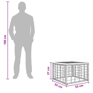 Τραπέζι Κήπου Φυσικό 55 x 55 x 37 εκ PE Rattan και Γυαλί - Pakobazaar