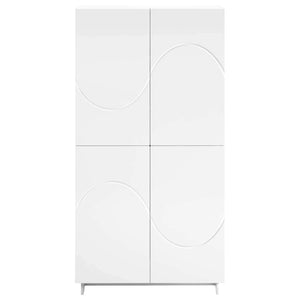 Ψηλός μπουφές Λευκό 79 x 41 x 151 cm Επεξεργασμένο Ξύλο