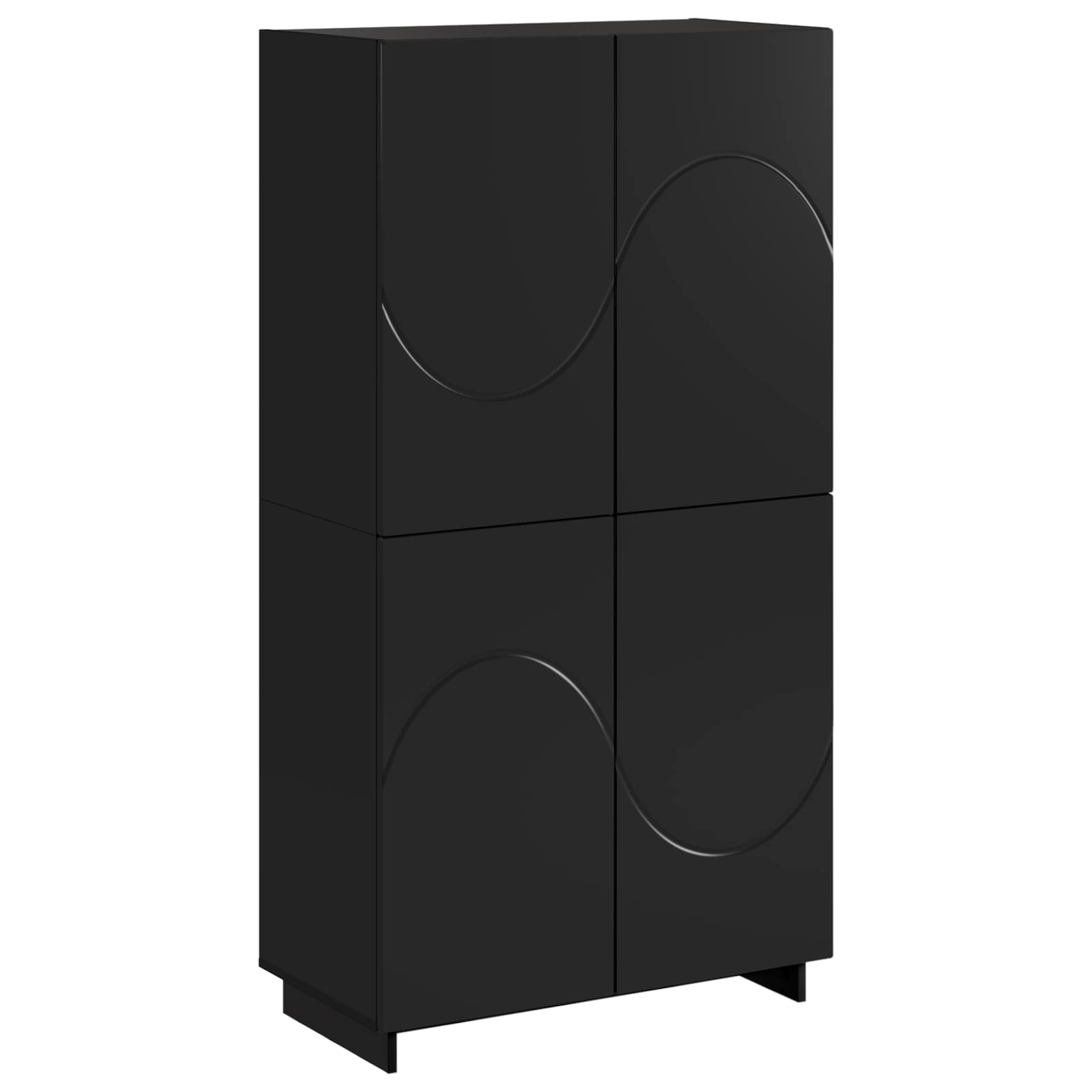 Ψηλός μπουφές Μαύρο 79 x 41 x 151 cm Επεξεργασμένο Ξύλο