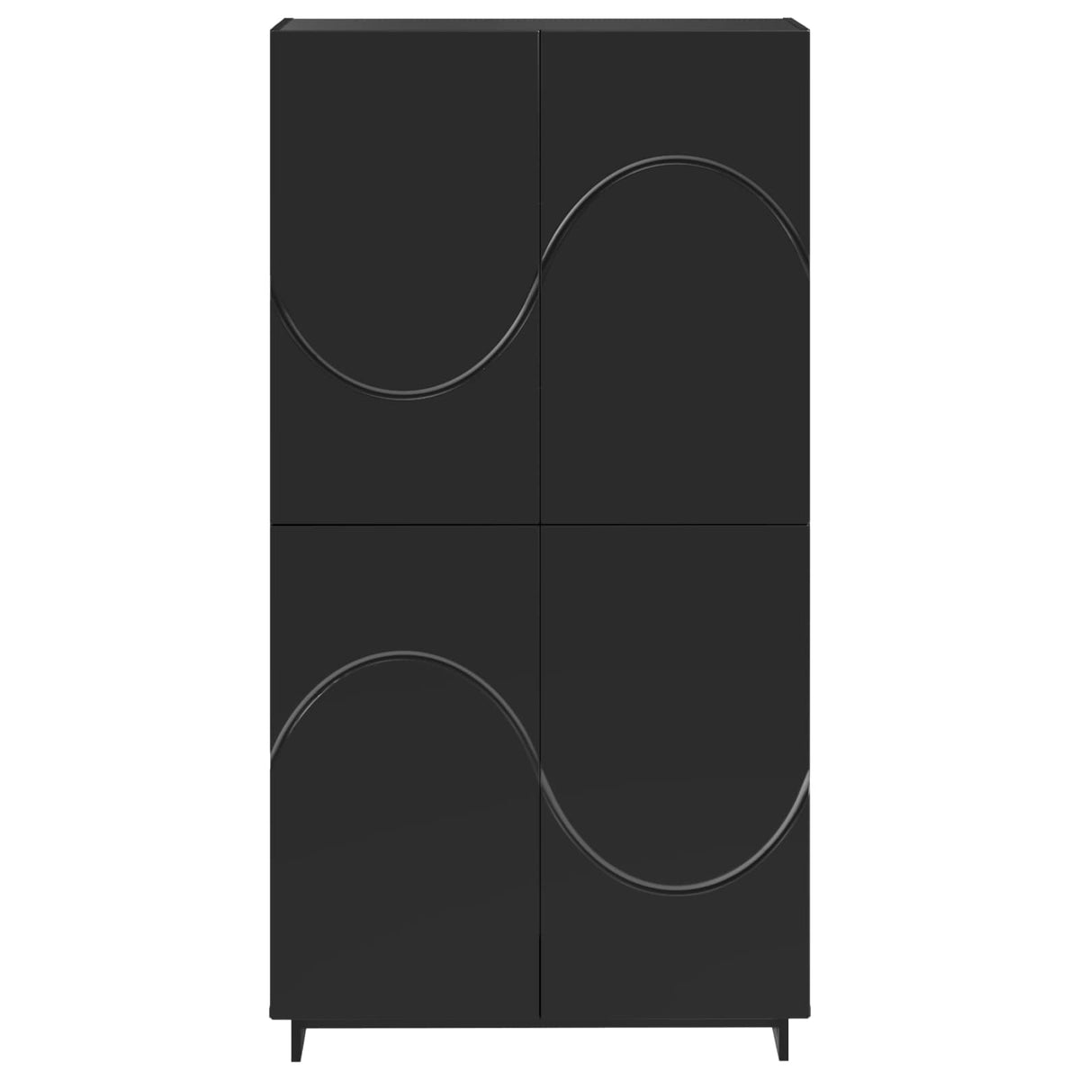 Ψηλός μπουφές Μαύρο 79 x 41 x 151 cm Επεξεργασμένο Ξύλο