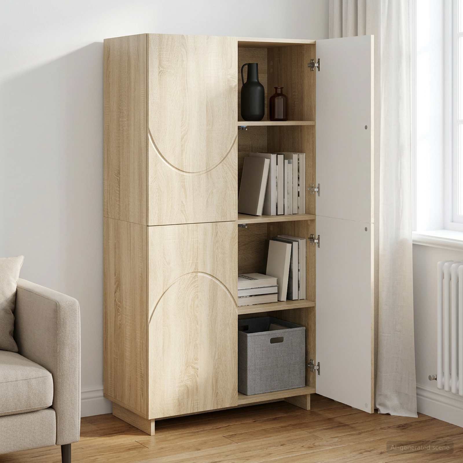 Ψηλός μπουφές Sonoma Δρυς 79x41x151 cm Επεξεργασμένο Ξύλο