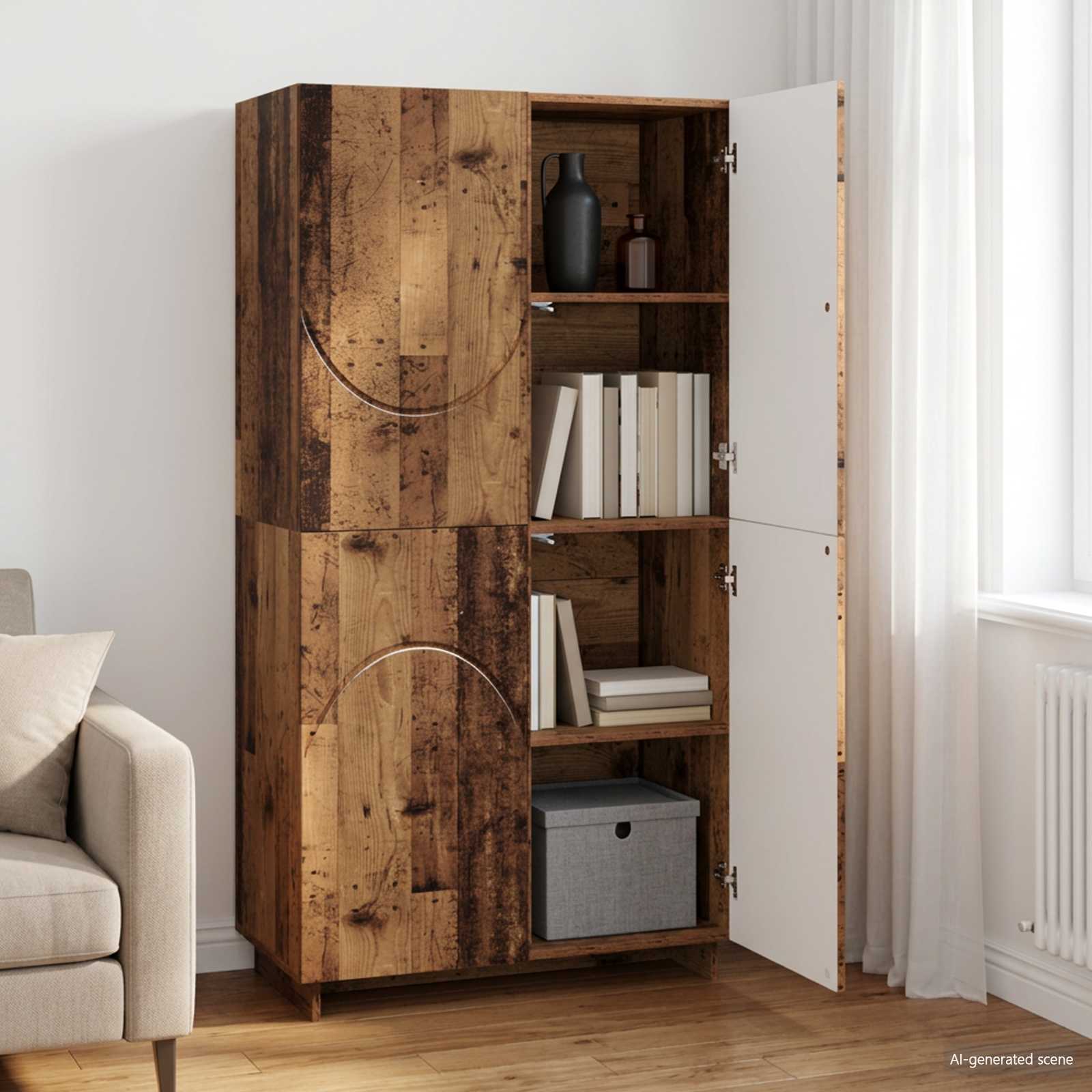 Ψηλός μπουφές Παλαιωμένο ξύλο 79 x 41 x 151 cm