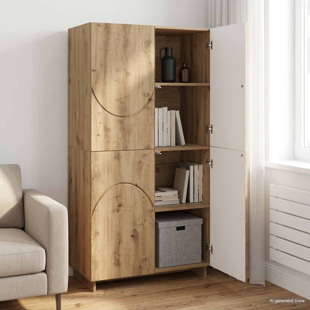 Ψηλός μπουφές Artisan Δρυς 79 x 41 x 151 cm Επεξεργασμένο Ξύλο