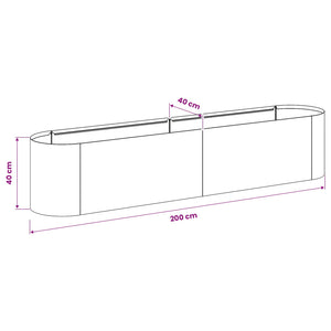 Υψωμένο Κρεβάτι Κήπου Μαύρο 200 x 40 x 40 εκ. - Pakobazaar