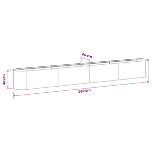 Υψωμένο Κρεβάτι Κήπου Λευκό 360 x 40 x 40 εκ. - Pakobazaar