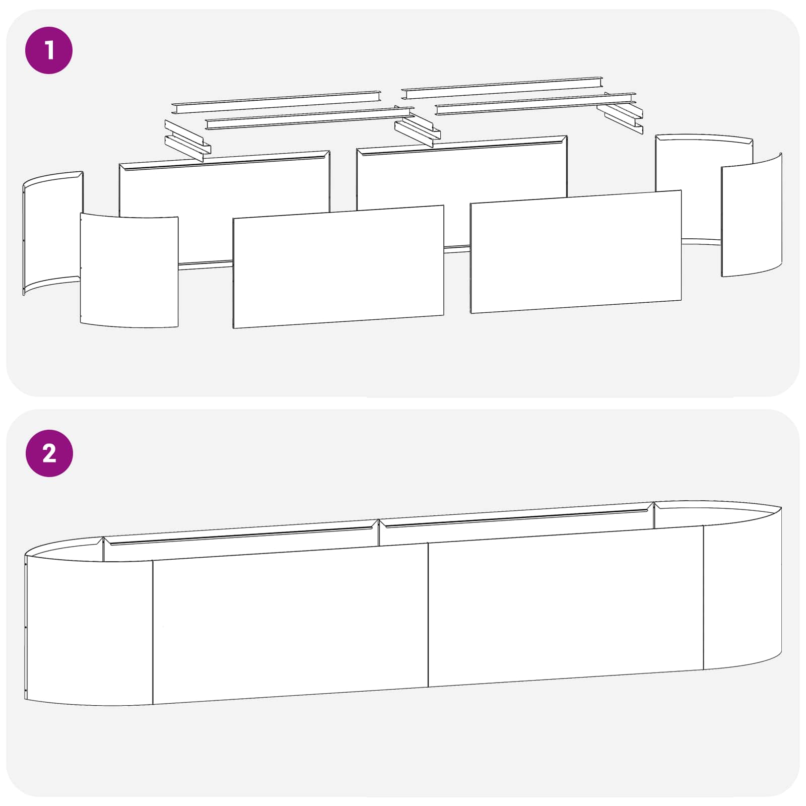 Υψωμένο Κρεβάτι Κήπου Ανθρακί 220 x 40 x 40 εκ Ατσάλι - Pakobazaar