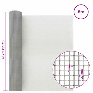 Πλέγμα Οθόνης 40 x 500 εκ 20 Mesh Ανοξείδωτο Ατσάλι 201 Ασημί - Pakobazaar