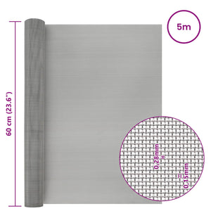 Πλέγμα Οθόνης 60 x 500 cm 60 Mesh Ανοξείδωτο Ατσάλι 201 Ασημί - Pakobazaar