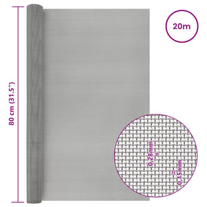 Πλέγμα Οθόνης 80 x 2000 cm 60 Mesh Ανοξείδωτο Ατσάλι 201 Ασημί - Pakobazaar
