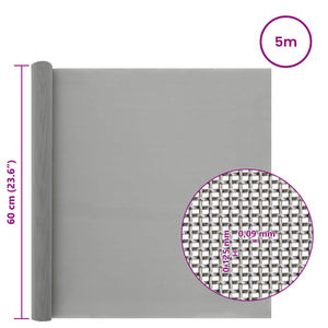 Πλέγμα Οθόνης 60 x 500 cm 120 Mesh Ανοξείδωτο Ατσάλι 201 Ασημί - Pakobazaar
