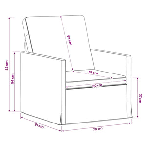 Πολυθρόνα Μαύρο 70 x 81 x 82 εκ. Ύφασμα