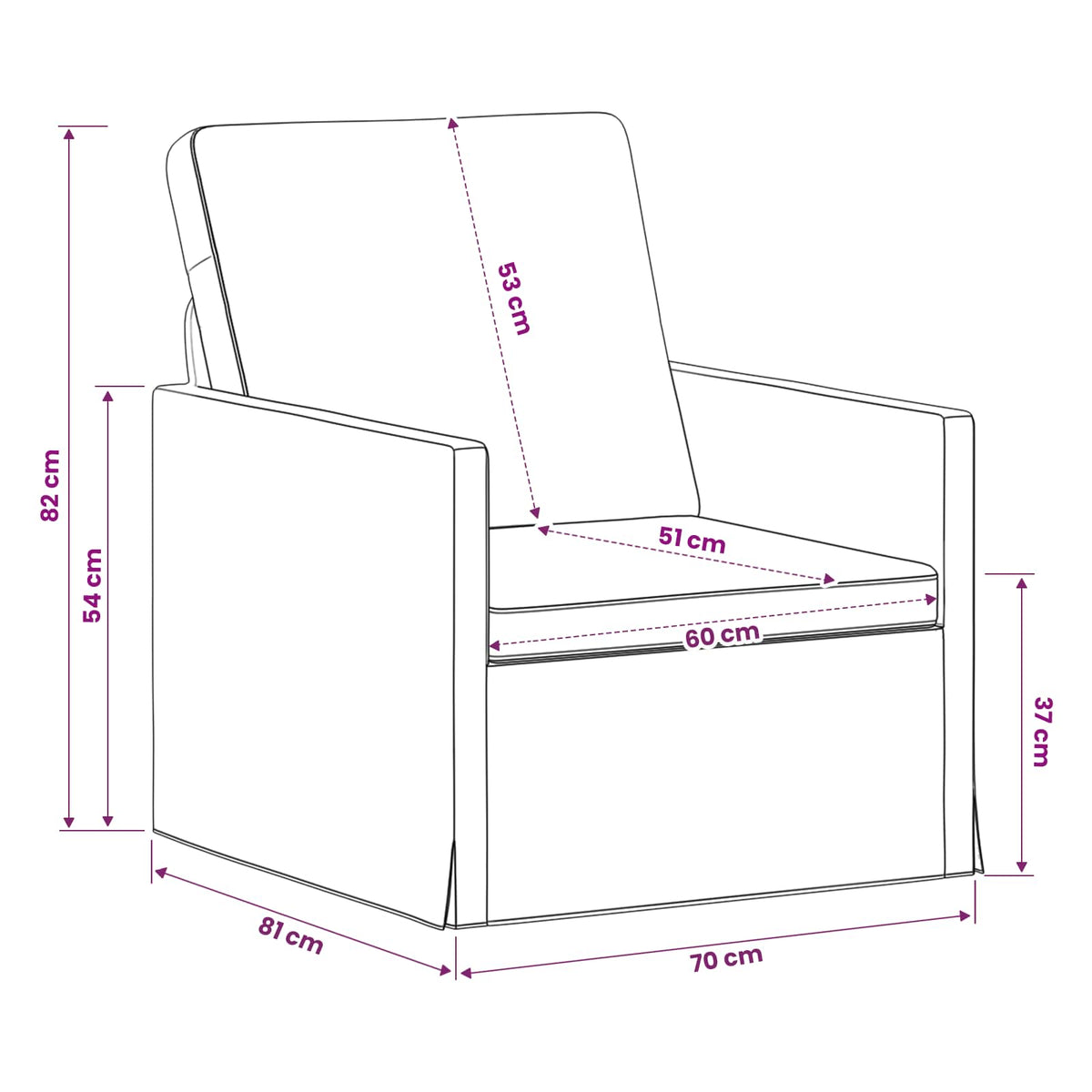 Πολυθρόνα Taupe 70 x 81 x 82 εκ. Ύφασμα