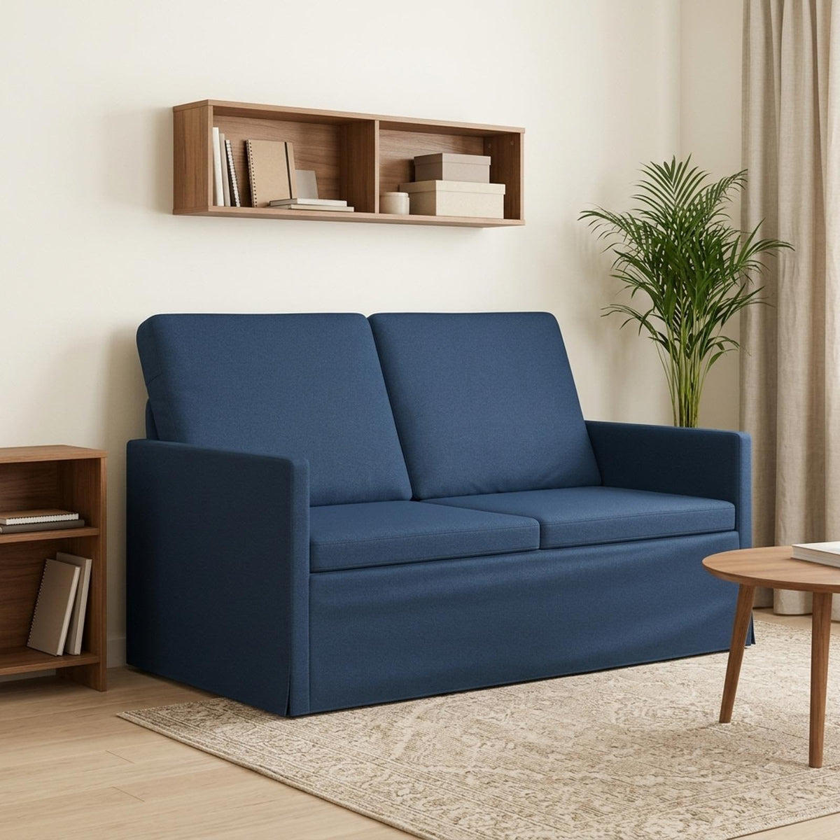 Καναπές 2 ατόμων Μπλε 130 x 81 x 82 εκ. Ύφασμα - Pakobazaar