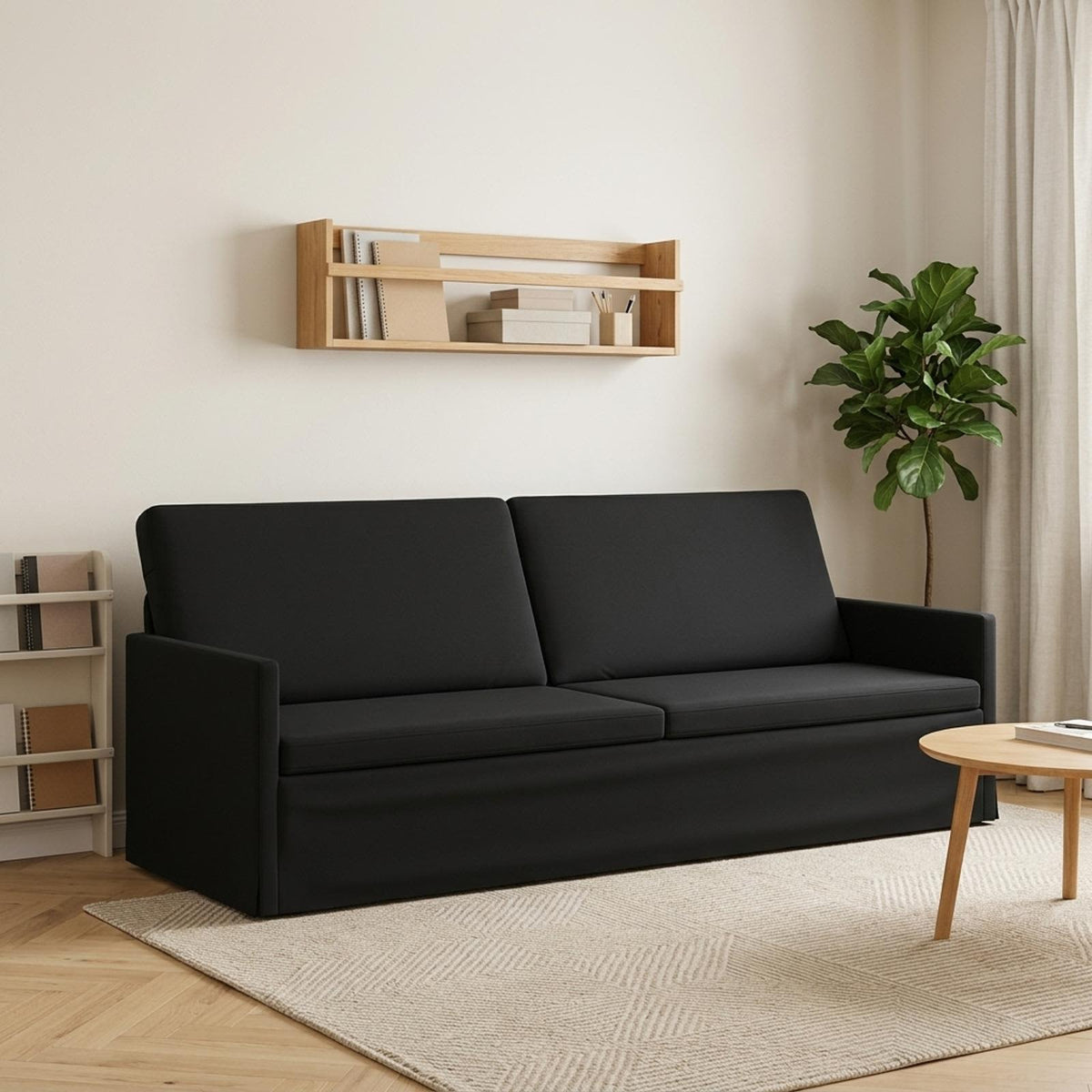 Καθιστικό 3 ατόμων Μαύρο 220 x 81 x 82 εκ. Βελούδο - Pakobazaar