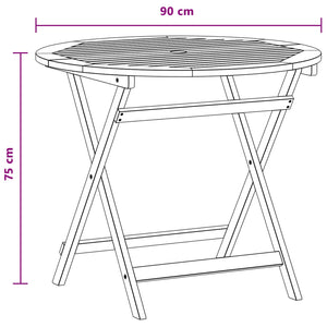 Αναδιπλούμενο Τραπέζι Κήπου Καφέ Ø 90 x 75 cm - Pakobazaar