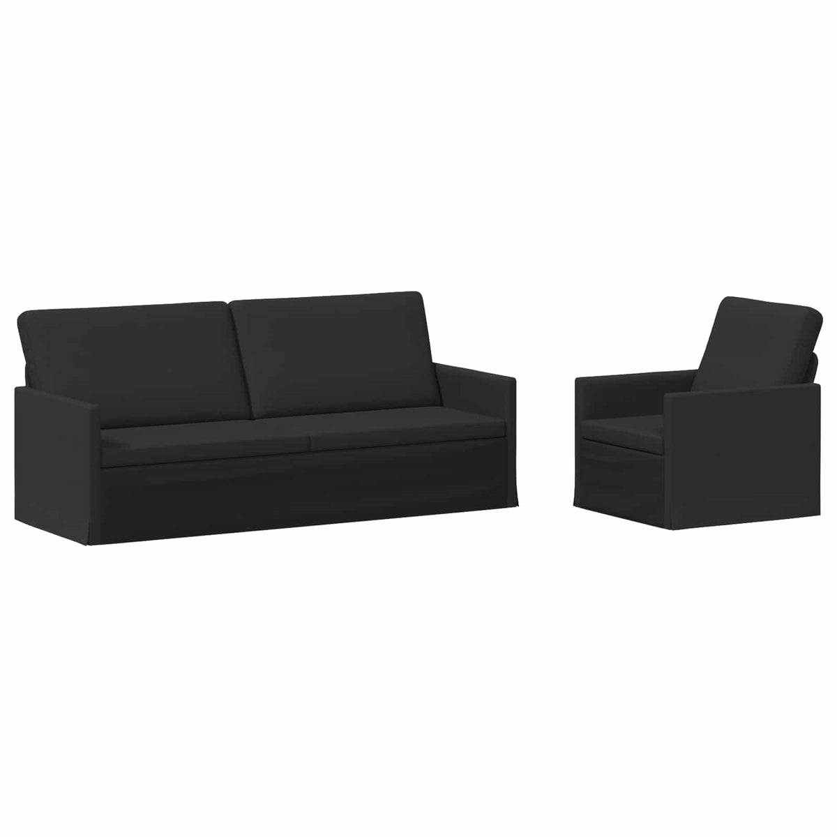 Σετ Καναπέ 2 pcs Μαύρο Ύφασμα